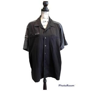 Harley Davidson Motorcycles Collar Shirt Black Gray size Large Moto Streetwear